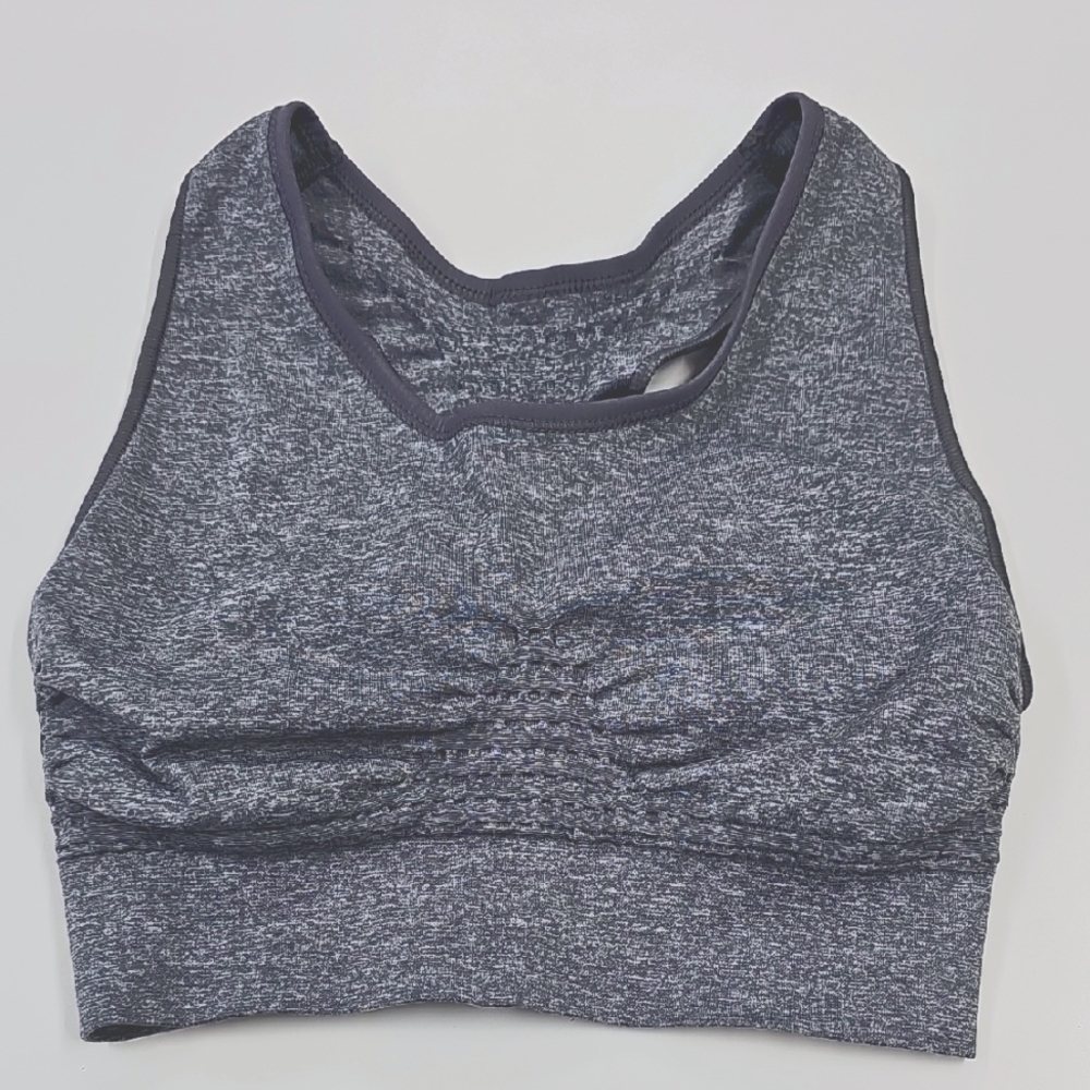 Sweaty Betty Sports Bra, Heathered Charcoal Gray, Size Small